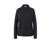 Strickpullover mit Stehkragen, schwarz
