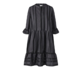 Webkleid mit Ikat-Muster, schwarz