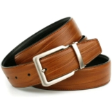 Anthoni Crown Ledergürtel Wendegürtel in cognac und schwarz, Schließe silberfarben