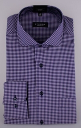 Eterna Klassische Bluse ETERNA COMFORT FIT Langarm Hemd lila kariert 8913-98-E14V