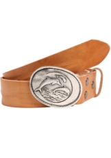 RETTUNGSRING by showroom 019° Ledergürtel mit austauschbarer Schließe »Delfinfamilie Oval Silber«