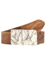 RETTUNGSRING by showroom 019° Ledergürtel mit austauschbarer Schließe »Felswand Silber«