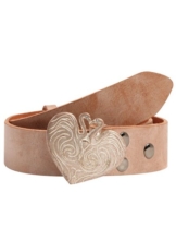 RETTUNGSRING by showroom 019° Ledergürtel mit austauschbarer Schließe »Flamingoherz Rosa Kristall«