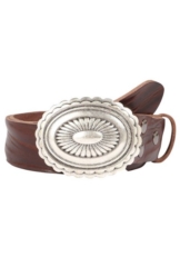 RETTUNGSRING by showroom 019° Ledergürtel mit austauschbarer Schließe »Mandala Silber«