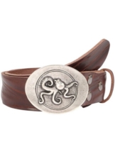 RETTUNGSRING by showroom 019° Ledergürtel mit austauschbarer Schließe »Oktopus Oval Silber«