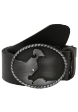 RETTUNGSRING by showroom 019° Ledergürtel Schließe »Grömitz Schwarz Satiniert Mit Swarovski-Kristall Veredelt«