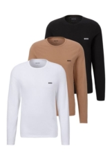 BOSS Langarmshirt longsleeve-Shirt R-Neck Classic COTTON 3pcs/pack (3-tlg) mit BOSS Logo-Schriftzug