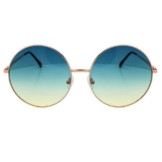 LUXXADA Sonnenbrille (Damen Brille Festival Nickelbrille Übergroß mit Brillenbeutel) Hippie Brille Vintage Gestell XXL Verlaufsgetönte farbige Gläser