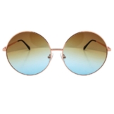 LUXXADA Sonnenbrille (Damen Brille Festival Nickelbrille Übergroß mit Brillenbeutel) Hippie Brille Vintage Gestell XXL Verlaufsgetönte farbige Gläser