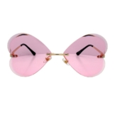 LUXXADA Sonnenbrille (Große Damen Festivalbrille) Gelb Lila Rosa Getönte Gläser in Herzform