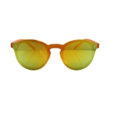 LUXXADA Sonnenbrille (Kinder Brille 5 bis 12 Jahre mit Brillenbeutel) Panto Brille Transparent Orange verspiegelten Gläsern