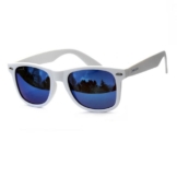 Rennec Sonnenbrille (1x Unisex Marken Brille mit Brillenbeutel) Retro Brille Gläser Getönt oder Verspiegelt mit 3in2 Edelstahlgelenke