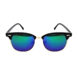Rennec Sonnenbrille (Browline Brille mit Brillenbeutel) Polarisierte Gläser Verspiegelt Grün Blau