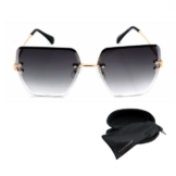 Vaccari-design Sonnenbrille (Elegante Designer Brille in Gold mit Hardcase) Gläser mit Facettenschliff in Schwarz Grau Verlaufsgetönt