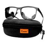 LUXXADA Sonnenbrille (Herren Marken Brille Leicht Federstahl mit Brillenbox) Polarisierte Verspiegelte Gläser Blau Orange Silber