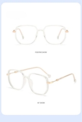 PACIEA Lesebrille Damen Blaulichtfilter Glitzerrand Oversized Anti-Müdigkeit