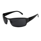 Rennec Sonnenbrille (Biker Sonnenbrille mit Softetui) Schwarz Getön, Schmal, Security Style, Wrap Around