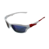 Rennec Sonnenbrille (Kinder Radbrille ca 5 bis 11 Jahre) Jungen Sportbrille Grün Blau Verspiegelt Brillenbeutel