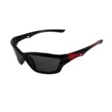 Rennec Sonnenbrille (Kinder Sportbrille ca 5 bis 11 Jahre) Jungen Sportbrille Schwarz Rot - Brillenbeutel