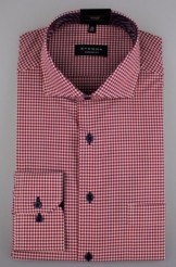Eterna Klassische Bluse ETERNA COMFORT FIT Langarm Hemd rot-weiß kariert 8913-55-E14V