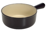 Le Creuset Caquelon Schwenkkasserolle Fonduetopf Gusseisen Schwarz 22cm