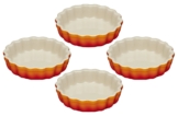 Le Creuset Tarte-Form 4er-Set Steinzeug Ofenrot 11cm