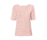 Tchibo - Gestreiftes Halbarmshirt - Damen - Gr. S - rostrot/gestreift