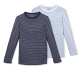 Tchibo - 2 Langarmshirts - Herren - Gr. 158/164 - dunkelblau/gestreift