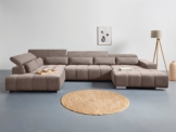COTTA Wohnlandschaft Orion U-Form, mit Kopfteilverstellung & 6 Nierenkissen