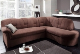 DOMO collection Ecksofa Papenburg, zeitlose Rückensteppung, elegante Armlehne, L-Form, mit Ottomane, wahlweise mit Bettfunktion