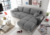 ED EXCITING DESIGN Ecksofa Anton L-Form, mit Bettfunktion, Bettkasten & 2 Zierkissen