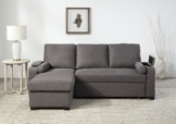 ATLANTIC home collection Ecksofa Gorje L-Form, mit Schlaffunktion, Stauraum, Becherhalter, Staufächer & Kissenrollen