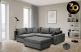 COLLECTION AB Ecksofa Parma L-Form, mit Schlaffunktion und Bettkasten, inklusive Kissen, Bonellfederkern