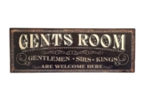 Blechschild GENTS ROOM Türschild Herren-Toilette Vintage Nostalgie Deko 36x13cm