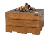 Happy Cocooning Feuertisch TEAK-Holz quadratisch grau 760 x 760 mm