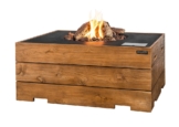 Happy Cocooning Feuertisch TEAK-Holz rechteckig schwarz 1070 x 800 mm