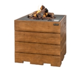 Happy Cocooning Lounge & Dining Feuertisch TEAK-Holz grau 760 x 760 x 675 mm