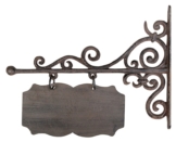 Rustikales Türschild Namenschild Gusseisen Antik-Braun 32cm