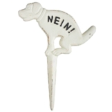 Verbotsschild Hundehaufen NEIN! Hundekot Hundeklo Gusseisen Weiß