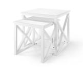 Tchibo - 2 Beistelltische - 50x45x44cm - weiß - Akazienholz / Holz / Holz