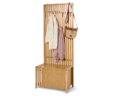 Tchibo - Garderobe mit Sitzbank in Lamellenoptik - 70x41x179cm - naturfarben - Holz / Bambusholz