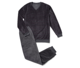 Tchibo - Nicki-Pyjama - Herren - Gr. XL - bordeaux/gestreift