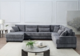 ATLANTIC home collection Wohnlandschaft Miron, U-Form, Breite: 332cm, weicher XXL-Cordbezug, inklusive 6 Zierkissen