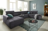 DOMO collection Wohnlandschaft Brandon, whlw. mit Sitztiefenverstellung, whlw. Nierenkissen, mit Kopfteilverstellung, wahlweise Sitztiefenverstellung, U-Form