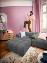 OTTO home Ecksofa KALLIE L-Form, 248 cm - OTTO. Verlässliche Qualität., Bubble Optik, moderne Steppung, hoher Sitzkomfort