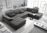 ED EXCITING DESIGN Wohnlandschaft Wayne U-Form mit Bettfunktion, Bettkasten, Arm- und Kopfteilverstellung & 3 Nierenkissen