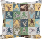 H.O.C.K. Dekokissen Harry Hirsch Tegan Patch, mit kleinen Hirschmotiven, Kissenhülle mit Füllung, 1 Stück